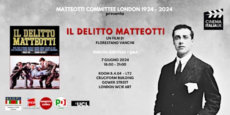 The Matteotti Assassination: screening and Q/A