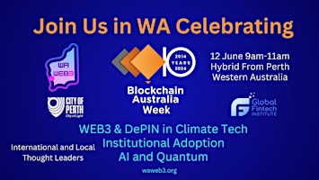 Hauptbild für Blockchain Australia Week with WAWEB3 from Perth WA