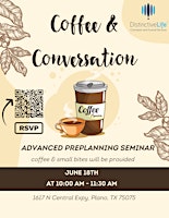 Image principale de Coffee & Conversations: An Advanced Preplanning Event!