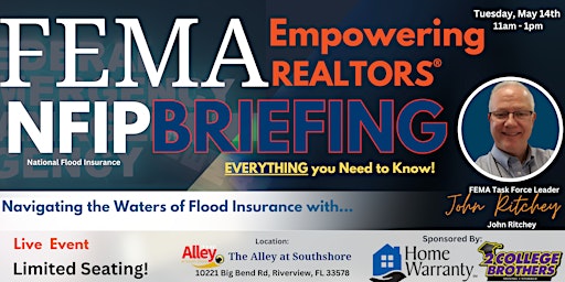 Primaire afbeelding van Empowering Realtors! FEMA: Navigating the Waters of Flood Insurance