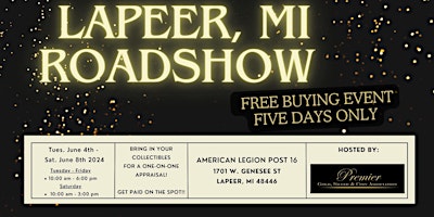 Primaire afbeelding van LAPEER, MI ROADSHOW: Free 5-Day Only Buying Event!