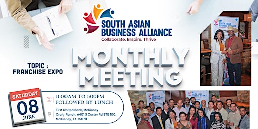 Image principale de Monthly Business Networking Lunch Meet  by South Asian Business Alliance
