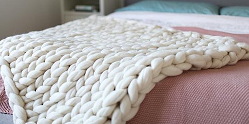 Chunky arm knitted blanket primary image