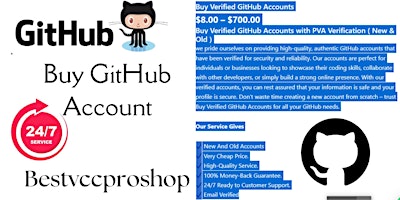 Hauptbild für Buy Verified GitHub Account - PVA Verification (Old & New Reliable Account )