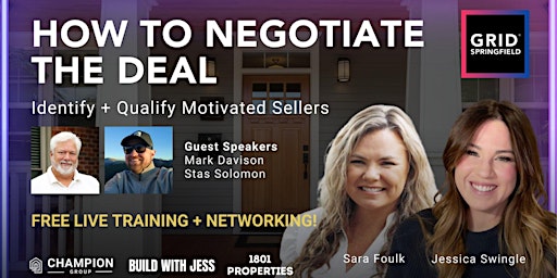 How To Negotiate The Deal: Identify + Qualify Motivated Sellers primary image