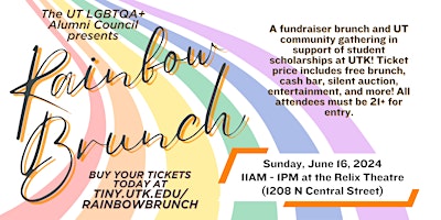 Immagine principale di Rainbow Fundraiser Brunch presented by the UT LGBTQA+ Alumni Council 