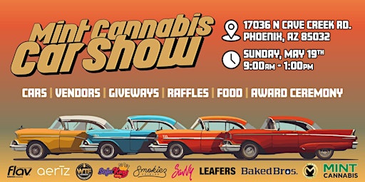 Imagem principal do evento Mint Cannabis Car Show - Rev Up Your Sunday!