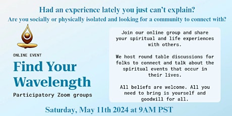 Find Your Wavelength Participatory Zoom Group