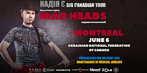 Image principale de Вадим Красноокий (MAD HEADS) | Montreal -  Jun 6 | BIG CANADIAN TOUR