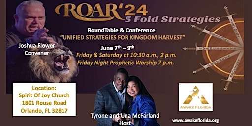 Imagem principal do evento ROAR '24 ORLANDO - "Unified Strategies For Kingdom Harvest"