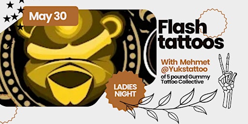 Imagem principal de Flash Tattoos with Mehmet at May Ladies Night!
