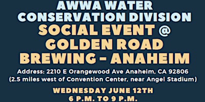 Image principale de AWWA Conservation Division Social Event