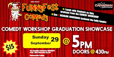 Sunday, SEPT 29 @ 5pm - FunnyFest COMEDY Workshop Graduation -Calgary / YYC  primärbild
