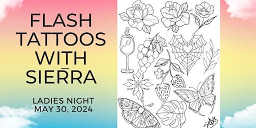 Imagem principal do evento Flash tattoos with Sierra at May Ladies Night!