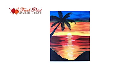 In-Studio Paint Night – Sunset at the Resort Acrylic Painting