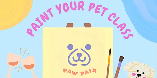 Imagen principal de Paw Pair Paint and Sip pet portrait (dog friendly)