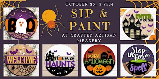 Primaire afbeelding van Crafted Artisan Meadery Halloween Sip & Paint Class