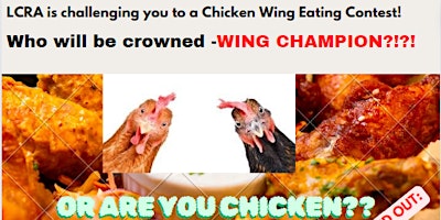 Primaire afbeelding van LCRA challenges you all to a wing eating contest!!
