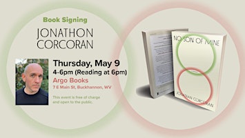 Primaire afbeelding van Book Signing: Jonathon Corcoran "No Son of Mine" Reading at 6pm.