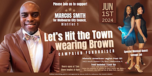 Hauptbild für Marcus for Melbourne City Council "Hit the Town Wearing Brown " fundraiser