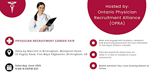Ontario Physician Recruitment Career Fair for UK GP's primary image