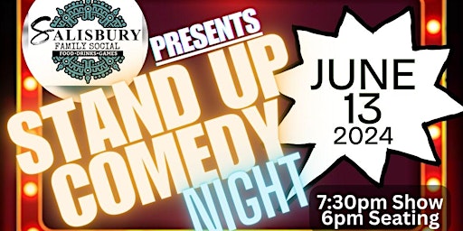 Image principale de Free Stand Up Comedy Show at Salisbury Family Social (June 13, 2024)