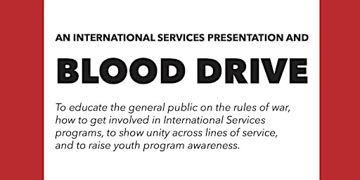 Image principale de INTERNATIONAL SERVICES (IS) PRESENTATION & BLOOD DRIVE - Yakima Red Cross