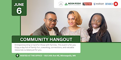 Imagem principal do evento Community Hangout: Hosted by BMO Fellow Tatiana Freeman, CEO & Founder of Nosh Posh