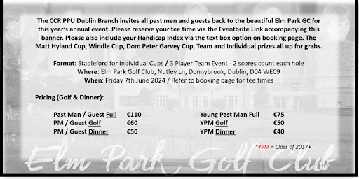 Hauptbild für CCR PPU Dublin Branch Golf Day 2024