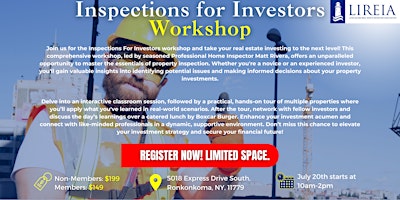 Immagine principale di Inspection For Investors Workshop 