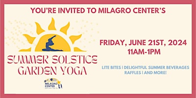 Imagem principal do evento Milagro Center's Summer Solstice Garden Yoga
