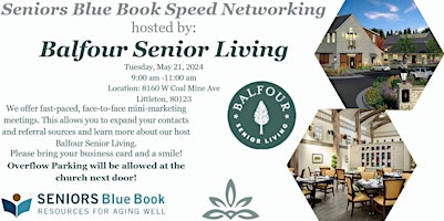Image principale de Seniors Blue Book Speed Networking hosted by Balfour Senior Living