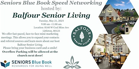 Seniors Blue Book Speed Networking hosted by Balfour Senior Living