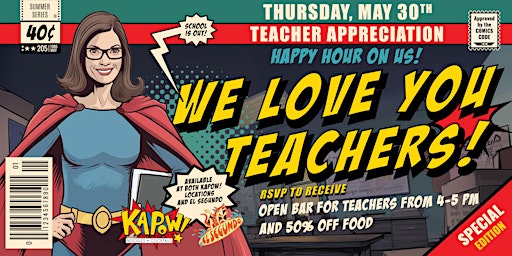 Imagem principal do evento KAPOW LOVES THE TEACHERS!