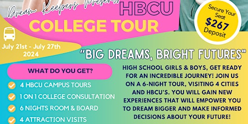 Image principale de Dream Keepers HBCU College Tour
