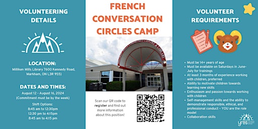 French Conversation Circles Summer Camp Volunteer  primärbild
