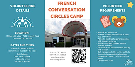 French Conversation Circles Summer Camp Volunteer