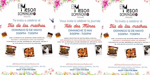 Imagem principal do evento Día de las madres Mother s day Fête des Mères en El Meson Dominicano Restaurant