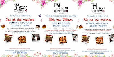 Día de las madres Mother s day Fête des Mères en El Meson Dominicano Restaurant primary image