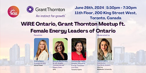 Imagem principal do evento WiRE Ontario, Grant Thornton Meetup ft. Female Energy Leaders of Ontario