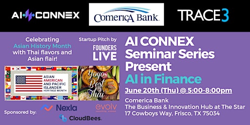 Primaire afbeelding van AI CONNEX x Comerica Bank x Trace3 Present AI in Finance!