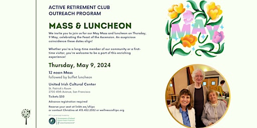 Primaire afbeelding van Active Retirement Mass and Luncheon | May 9, 2024