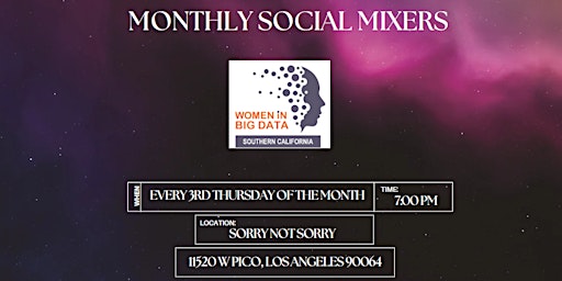Imagem principal do evento Social Mixer with Women In Big Data SoCal