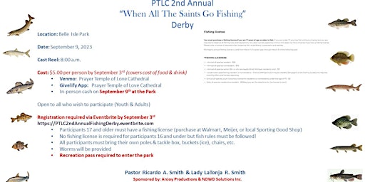 Primaire afbeelding van PTLC 3rd Annual  “When All The Saints Go Fishing”  Derby