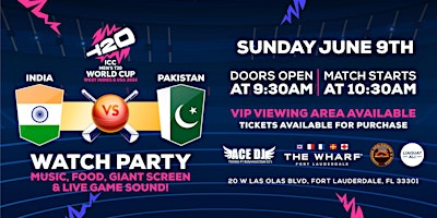 India vs Pakistan - ICC Men's T20 World Cup Watch Party  at The Wharf FTL primary image