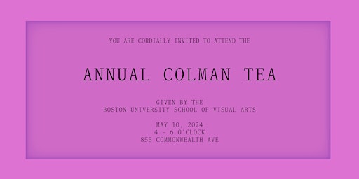 Imagem principal do evento Annual Colman Tea