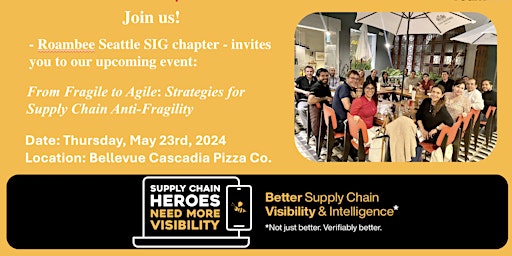Imagem principal de Roambee's SIG Meeting for supply chain heroes - on May 23rd in Seattle, WA