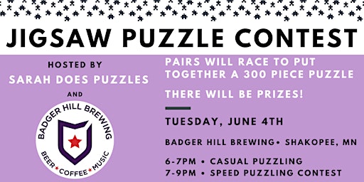 Imagem principal do evento Badger Hill Brewing Jigsaw Puzzle Contest
