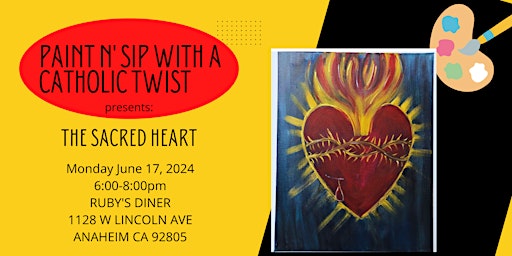 Imagem principal do evento Paint N Sip With a Catholic Twist- Sacred Heart