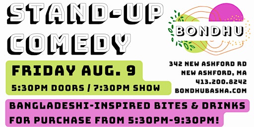 Stand-Up Comedy at Bondhu in New Ashford, MA!  primärbild